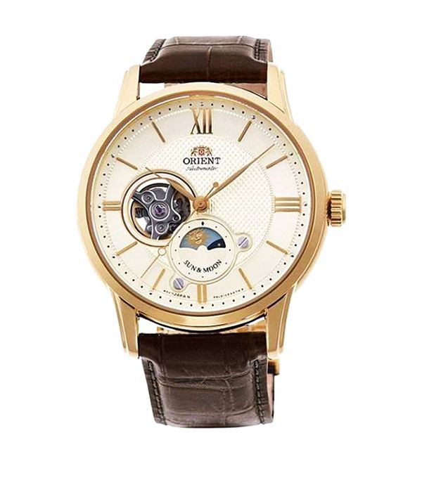 Đồng hồ Orient hở van tim mã RA-AS0004S00B dành cho nam, có chức năng Sun &amp; Moon độc đáo.