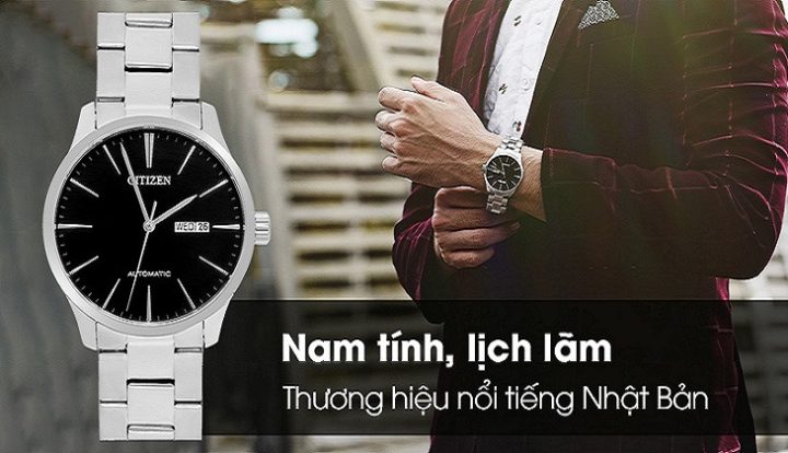 Đồng hồ cơ CITIZEN NH8350-83E với kiểu dáng cổ điển, nam tính