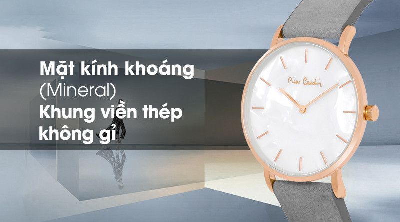 Đồng hồ nữ Pierre Cardin PCX8513L513 sở hữu mặt kính khoáng bền bỉ và khung thép không gỉ chống ăn mòn