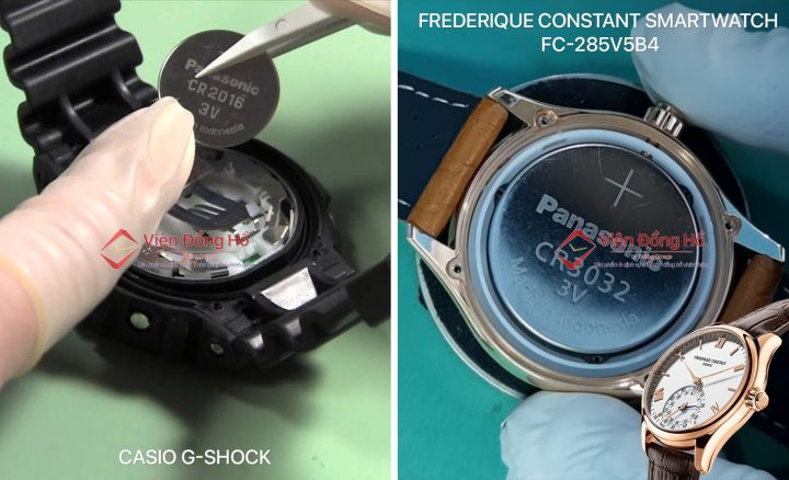 Thợ kỹ thuật thực hiện thay pin đồng hồ uy tín Hà Nội cho các loại pin Lithium như Casio, FC