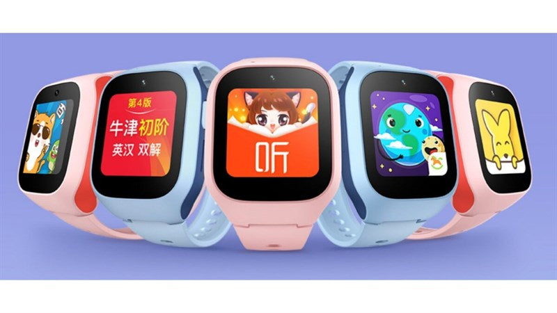 Đồng hồ thông minh trẻ em Xiaomi MITU 5C hiển thị nhiều màu sắc hấp dẫn.