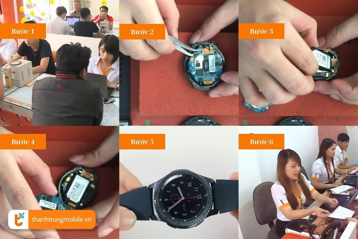 Quy trình thay thế pin chuyên nghiệp cho đồng hồ Samsung Gear S2 Sport tại trung tâm bảo hành