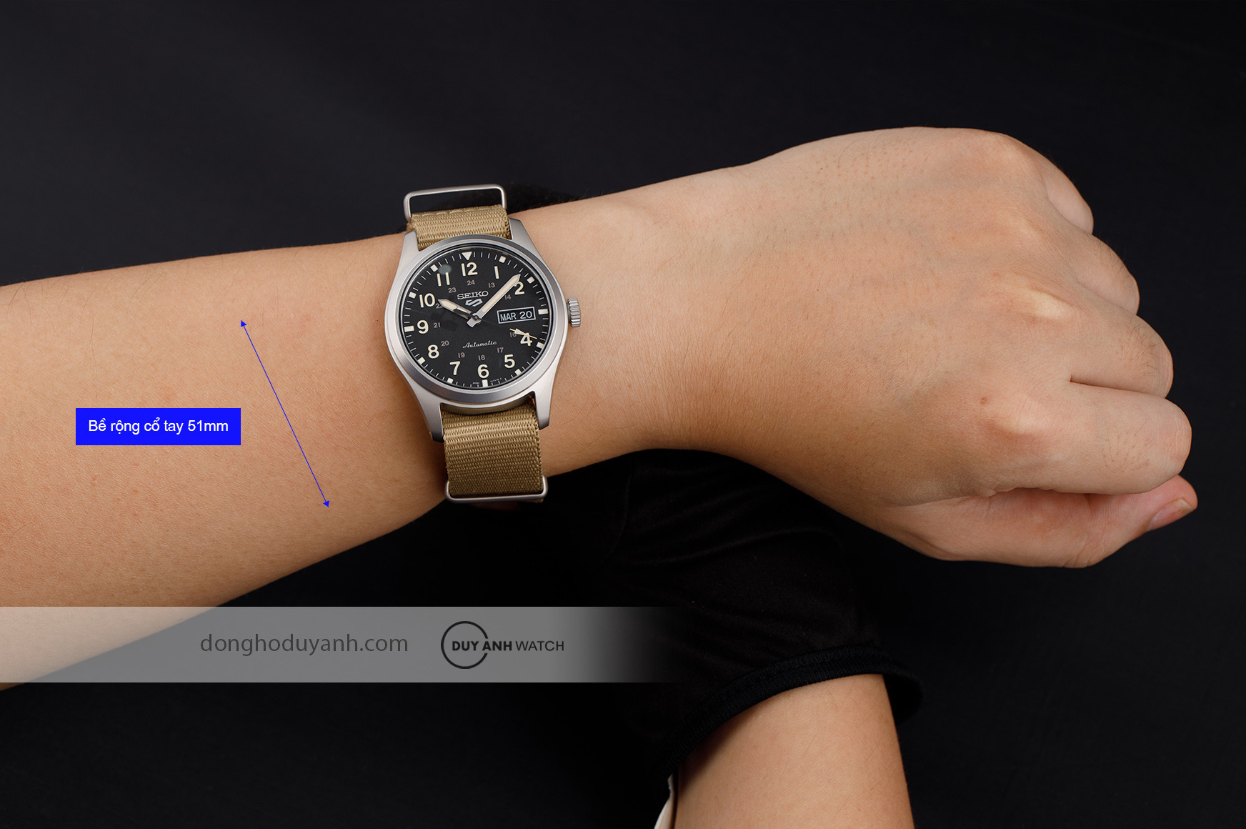 Đồng hồ Seiko 5 Sports Field Quân Đội, phong cách mạnh mẽ cho người muốn mua đồng hồ lên dây cót