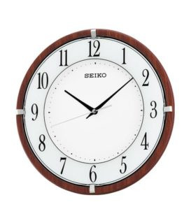 Giá đồng hồ treo tường quartz Seiko QXA678BN mặt tròn màu nâu sang trọng