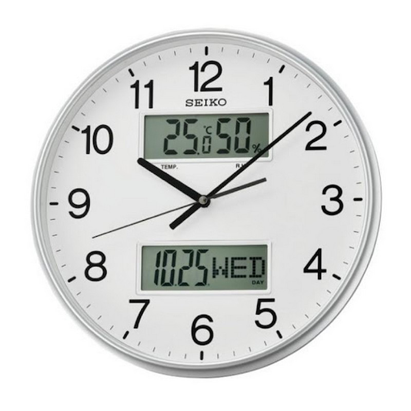 SEIKO QXL013S - Đồng hồ treo tường Seiko nội địa Nhật với màn hình LCD