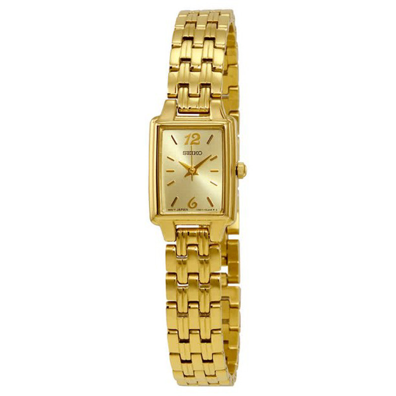 Đồng hồ Seiko nữ mặt chữ nhật SXGL62 tông vàng gold thanh lịch