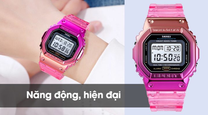 Đồng hồ nữ Skmei SK-1622 Hồng với thiết kế năng động, giá cả phải chăng