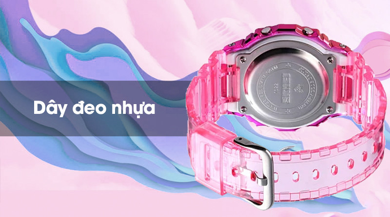 Dây đeo nhựa bền bỉ, không thấm nước của đồng hồ Skmei