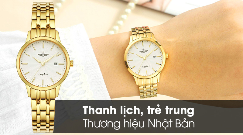 Đồng hồ SR nữ chính hãng SL1076.1402TE với thiết kế mặt tròn nữ tính
