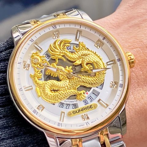 Đồng hồ cơ rồng vàng cao cấp Tevise Dragon: Biểu tượng của quyền quý và thịnh vượng