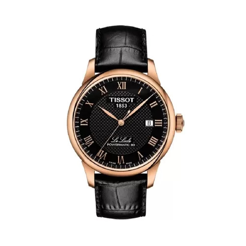Mẫu đồng hồ Tissot 1853 Le Locle Powermatic 80 nam dây da, mặt đen.