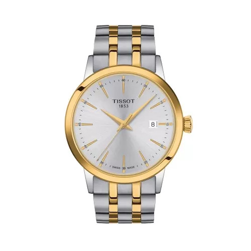 Đồng hồ Tissot Classic Dream nam quartz mặt bạc cổ điển, kích thước 42mm