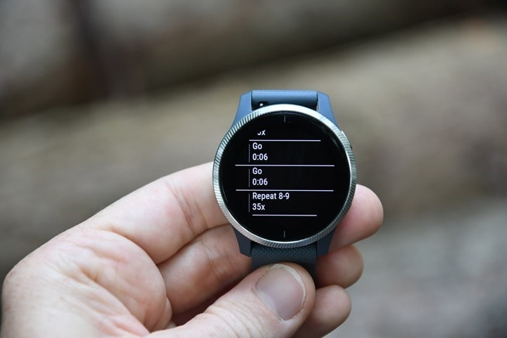 Đồng hồ Garmin Venu hiển thị đếm ngược bài tập thở