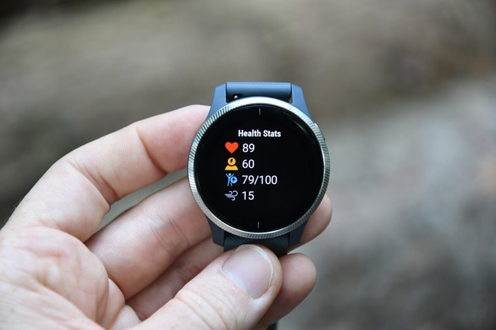 Biểu đồ nhịp thở của Garmin Venu trên Garmin Connect Mobile
