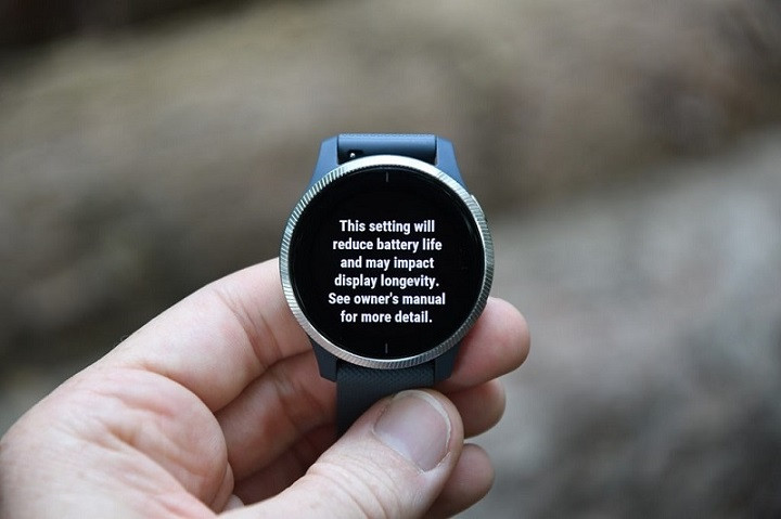 Đồng hồ Garmin Venu tối ưu pin với chế độ màn hình luôn bật