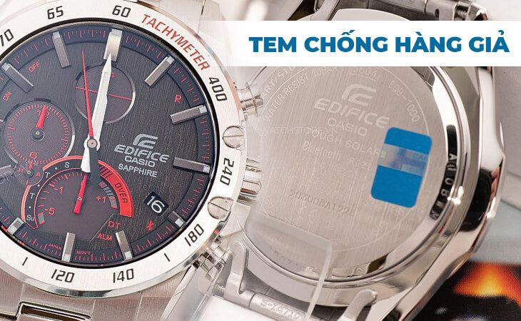 Tem chống giả của đồng hồ Casio với logo phản quang AK