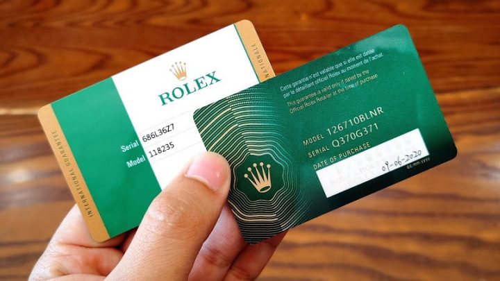 Thẻ bảo hành đồng hồ Rolex chính hãng với thông tin chi tiết về sản phẩm.