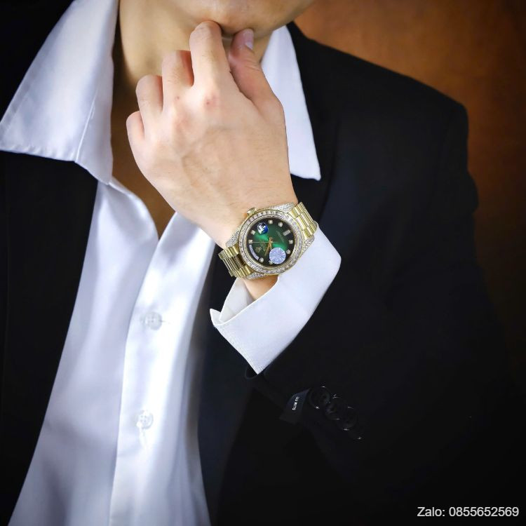 Đồng hồ Rolex Day Date với hộp đựng và phụ kiện, biểu trưng chất lượng trong thế giới đồng hồ nam Rolex