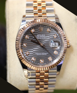 Đồng hồ nam Rolex Datejust 126231 size 36mm mặt số motif xám demi hồng