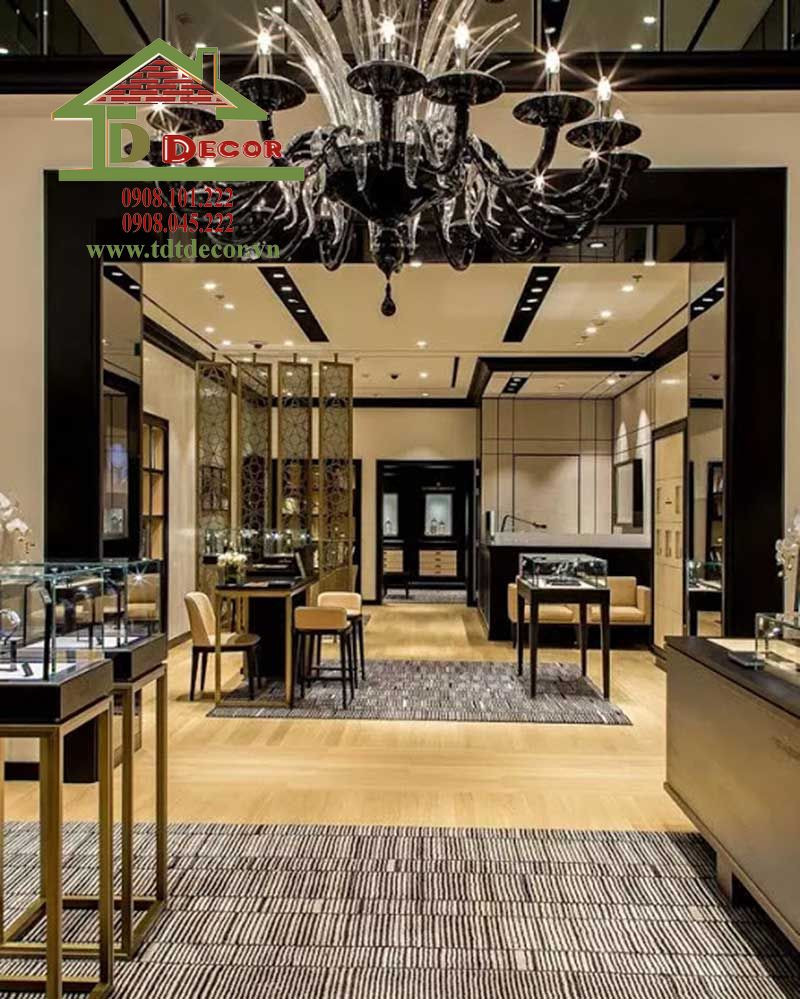 Thiết kế nội thất cửa hàng đồng hồ với không gian sang trọng và đẳng cấp
