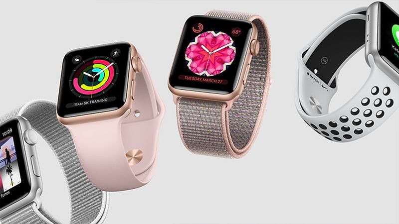 Các hộp Apple Watch sẵn sàng để giao, minh họa dịch vụ thu mua và cung cấp khi mua đồng hồ Apple Watch Series 3