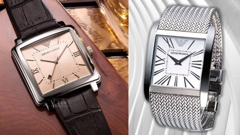 Đồng hồ Emporio Armani mặt vuông mang phong cách cổ điển và thanh lịch