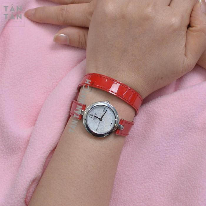 Đồng hồ Tissot 1853 nữ dây da màu đỏ dịu dàng và nữ tính