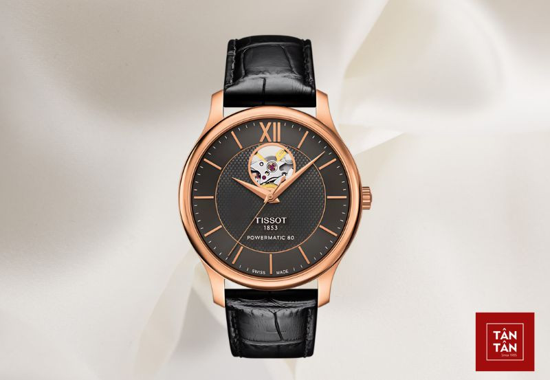 Thiết kế lộ tim độc đáo của Tissot Tradition Powermatic 80 Open Heart