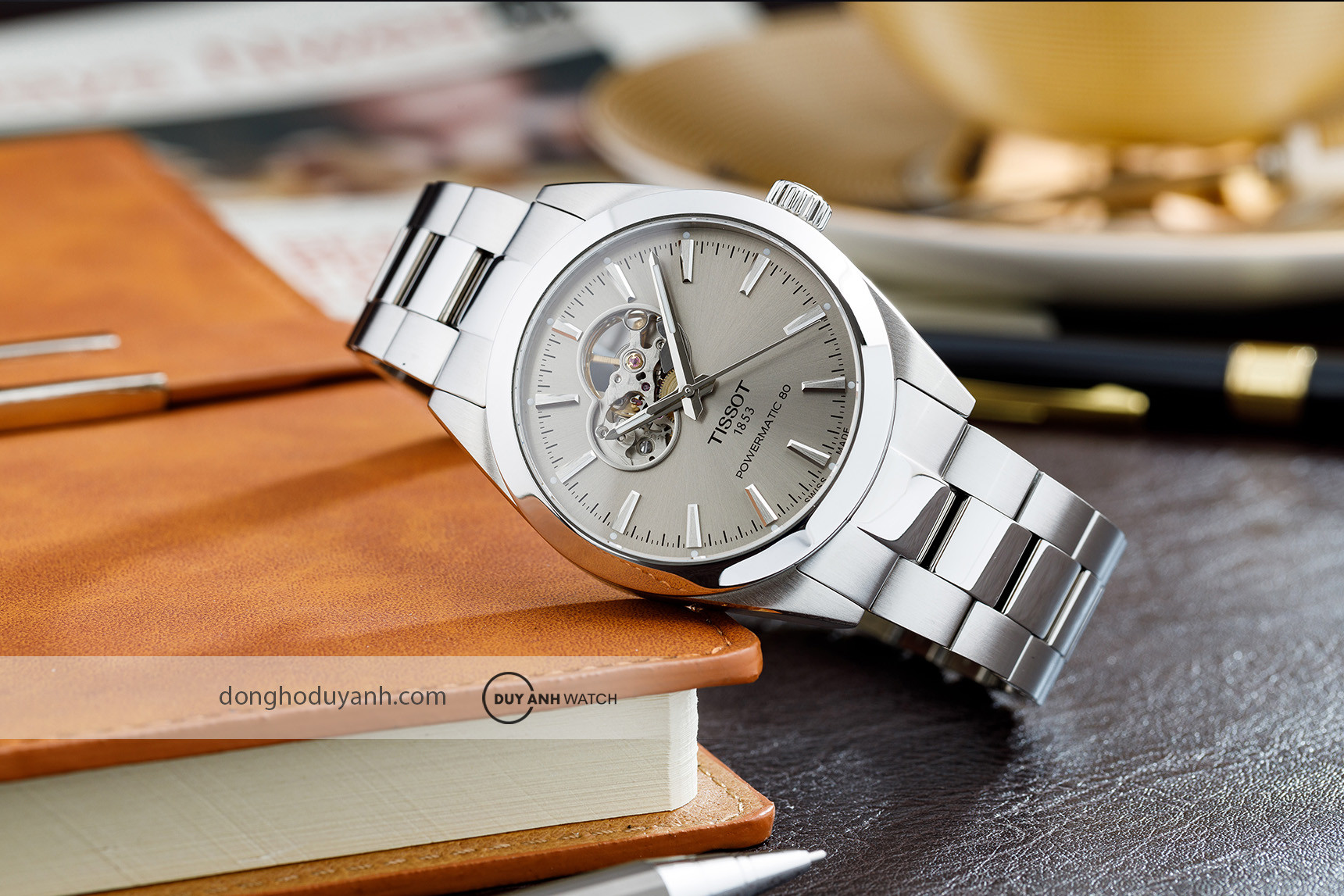Đồng hồ Tissot Gentleman Powermatic 80 Open Heart sang trọng
