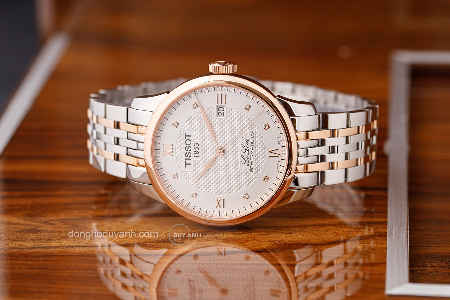 Đồng hồ Tissot Le Locle Powermatic 80, một mẫu đồng hồ kim cương nhân tạo điển hình
