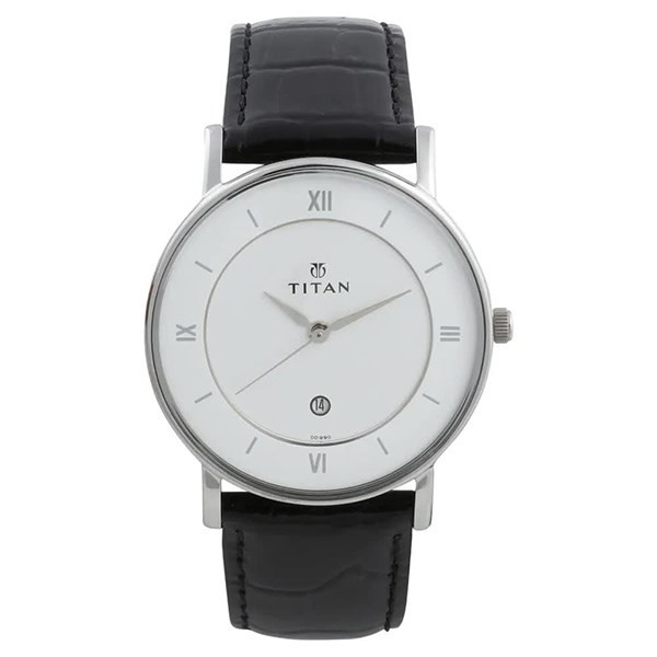 Đồng hồ nam dây da đen với cọc số La Mã, một nét cổ điển cho phân khúc đồng hồ nam giá 15 triệu