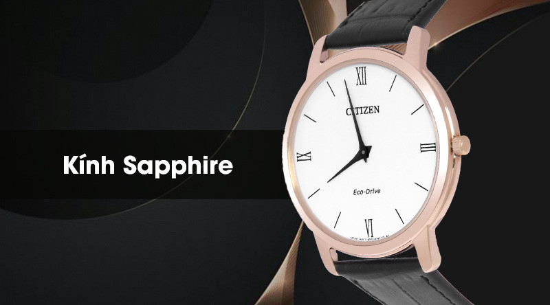 Kính Sapphire trên đồng hồ Citizen nam dây da AR1133-23A mang lại độ cứng và khả năng chống trầy xước vượt trội