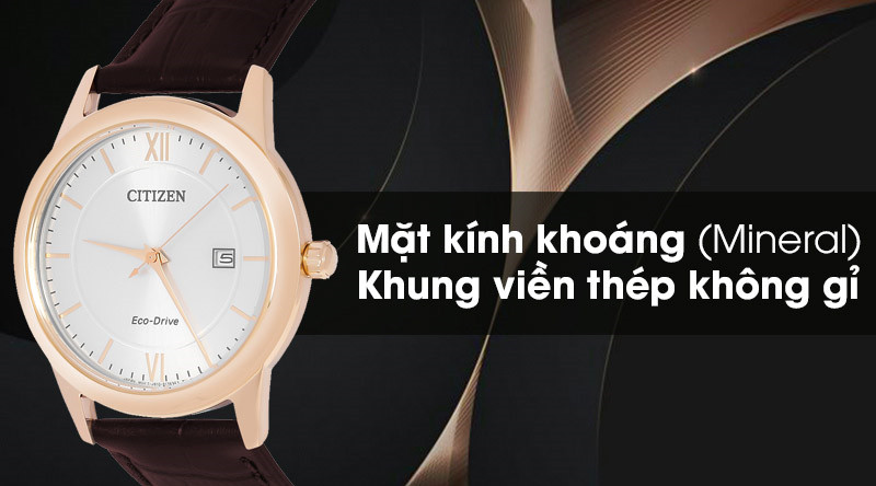 Mặt kính của đồng hồ Citizen nam dây da AW1232-12A đảm bảo độ bền và kéo dài tuổi thọ