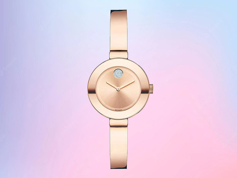 Đồng hồ Movado nữ 25mm vàng hồng nữ tính, thiết kế nhỏ gọn, xứng đáng là đồng hồ nữ tốt giá rẻ.