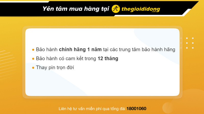 Chính sách bảo hành toàn diện cho đồng hồ nam giá rẻ chống nước tại Thế Giới Di Động