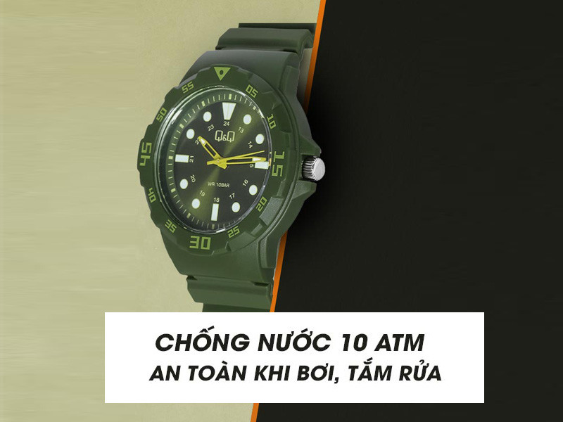 Đồng hồ nam Q&amp;Q VR18J009Y với thiết kế thể thao, khả năng chống nước hiệu quả