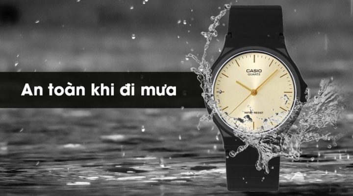Đồng hồ mặt nhỏ Casio MQ-24-9ELDF với mặt kính cứng cáp, trong suốt