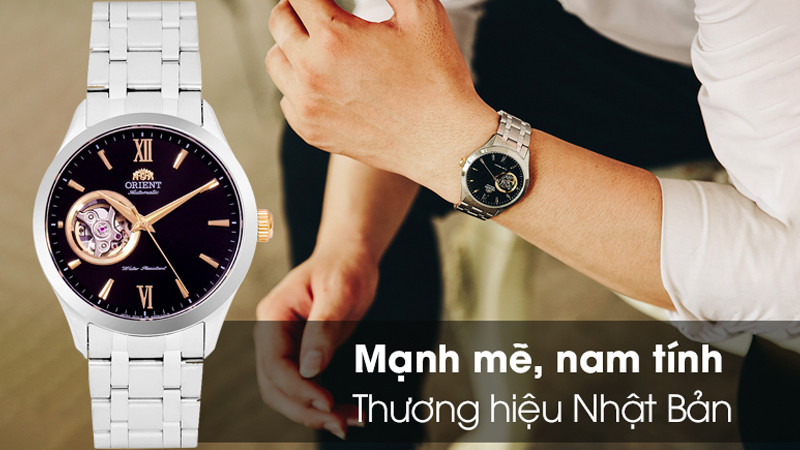Đồng hồ Orient 38.3 mm Nam FAG03002B0 với kiểu dáng nam tính, mạnh mẽ và dây kim loại màu bạc sang trọng