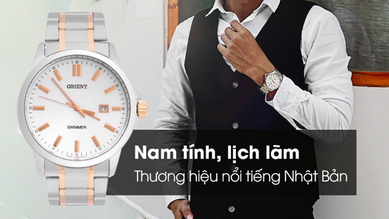 Đồng hồ Orient SUNE5001W0 với mặt số 41mm và tính năng lịch ngày, lựa chọn trong tầm giá 3 triệu