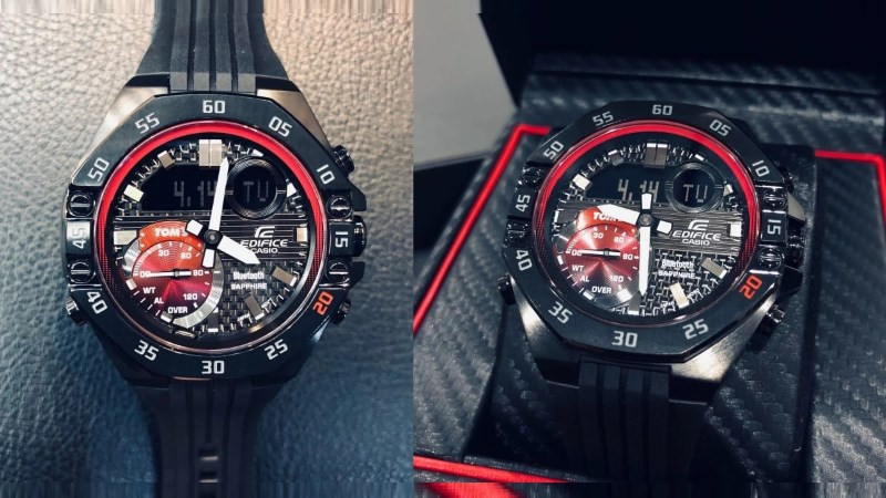 Đồng hồ Edifice Casio ECB-10TMS-1ADR là phiên bản giới hạn lấy cảm hứng từ xe đua, mang phong cách đồng hồ quân đội giá rẻ