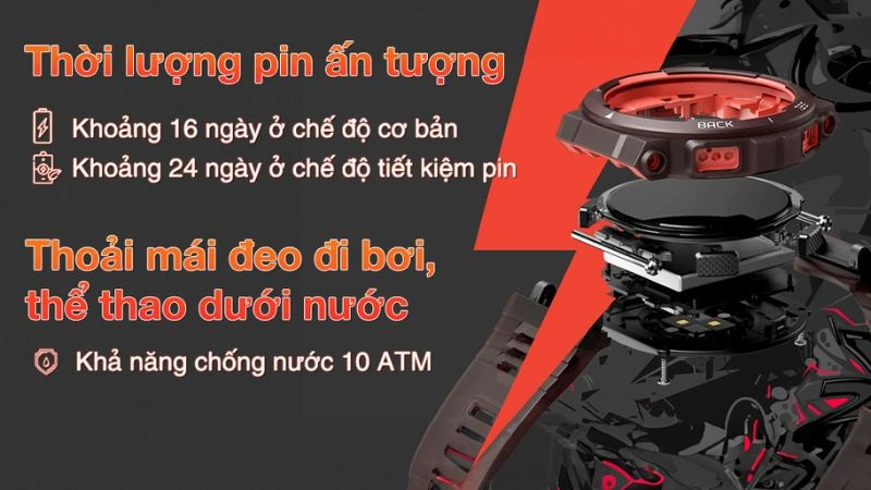 Hình ảnh người dùng bơi lội với đồng hồ thông minh chống nước
