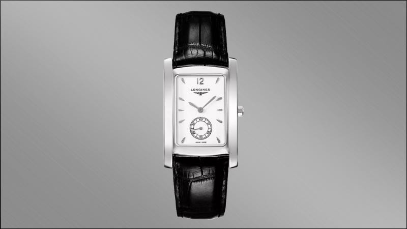 Đồng hồ mặt vuông Thụy Sĩ Longines L5.655.4.16.2 với dây da đen và mặt trắng