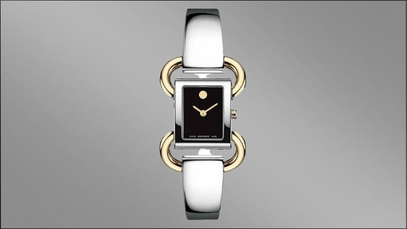 Đồng hồ mặt vuông Thụy Sĩ Movado nữ 0606472 với chức năng lịch ngày tiện lợi
