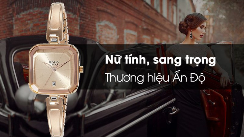 Đồng hồ Titan 25mm nữ 2607WM01 với mặt kính trong suốt