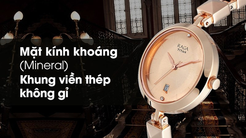 Đồng hồ Titan 28mm nữ 2606WM01 với lịch ngày tiện ích