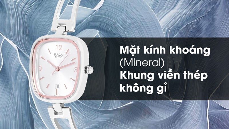 Đồng hồ Titan 24.5mm nữ 2604SM01 mặt kính lồi tinh xảo
