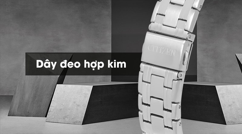 Dây đồng hồ kim loại giá rẻ làm từ hợp kim chắc chắn, thoải mái trên Citizen NH8360-80E