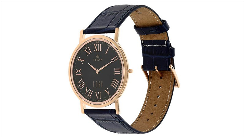 Đồng hồ TITAN 37mm Nam 1595WL02 dây da xanh, mặt kính Sapphire cao cấp, chống trầy
