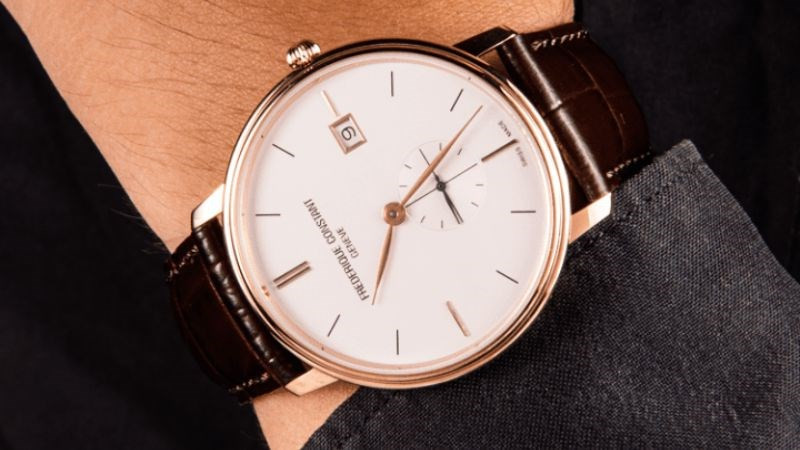 Đồng hồ FREDERIQUE CONSTANT Slimline 39mm Nam FC-245V5S4 mặt tròn mỏng, tính năng quản lý lịch ngày hữu ích cho các quý ông bận rộn