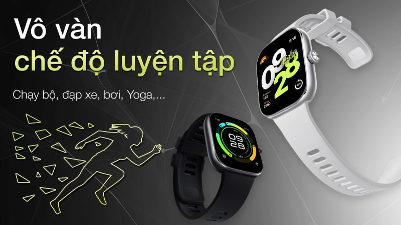 Các chế độ luyện tập đa dạng trên đồng hồ thông minh Xiaomi Redmi Watch